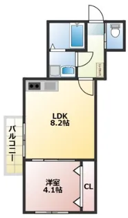 S-Court千葉寺【104号室】の間取り