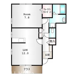 ローズコート AB【1階】の間取り