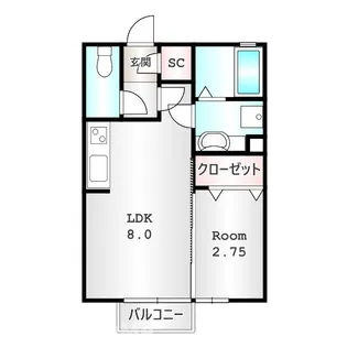 ROSEMARYMARIGOLDFREESIA MARIGO【2階】の間取り