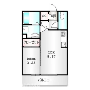 クロッシア 三河町【3階】の間取り