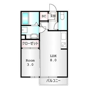 ヴィラージュレヨン A【1階】の間取り
