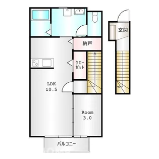セプトガーデン大渡町【2階】の間取り