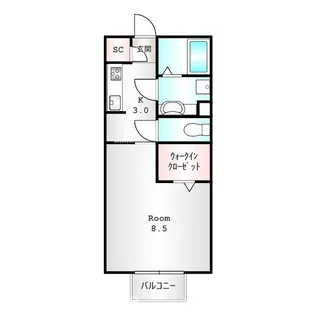 コモド A【102号室】の間取り