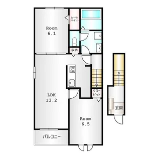 レジデンス フジ B【2階】の間取り