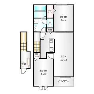 レジデンス フジ B【2階】の間取り