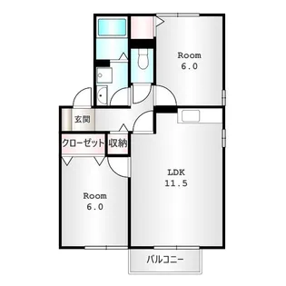 セジュールアユ 【A102号室】の間取り