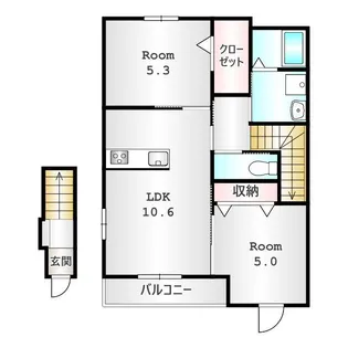 クエルチア B【2階】の間取り