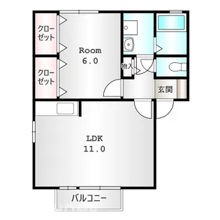 ヴィラオーネスト 【2階】の間取り