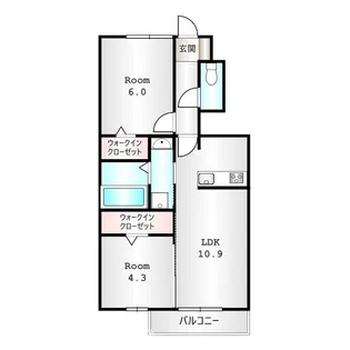 ハイトラスト B【1階】の間取り