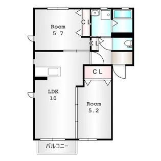 ヴィラ・ブルーノ G【2階】の間取り