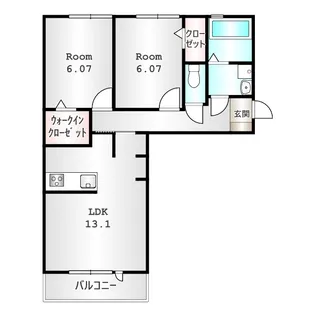 クレアシオン城北【3階】の間取り