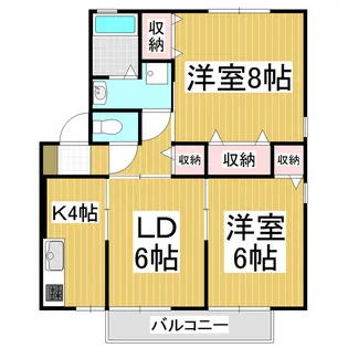 ベルジュ並柳 D棟【1階】の間取り