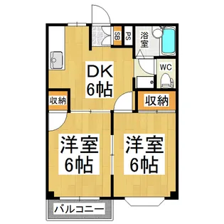 タウニーフジB【2階】の間取り
