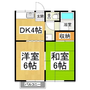 パルシャイン道西【2階】の間取り