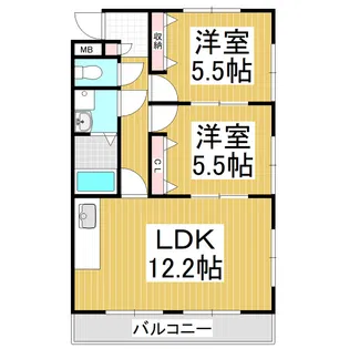 サウザンスプリングス【2階】の間取り