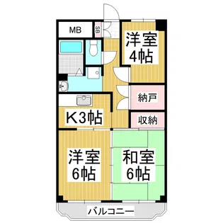 小口マンション【2階】の間取り