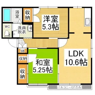 タウニー樹里F棟【2階】の間取り