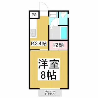 ハイツイースト B棟【B203号室】の間取り