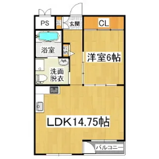 メゾンウエスト【1階】の間取り