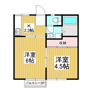 きよさわハイツ【1階】の間取り