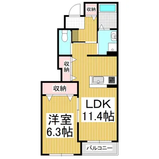 コーポラス高峰Ⅲ【1階】の間取り