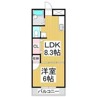ロイヤルマンション九里巾【3階】の間取り
