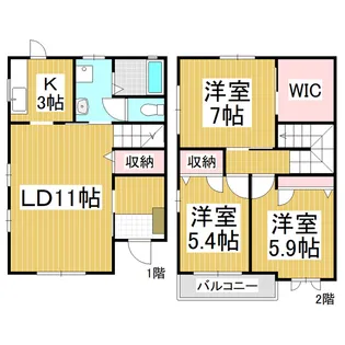 メゾンプリエールA棟【1階】の間取り