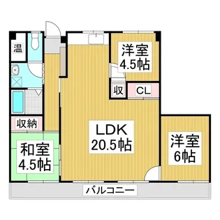 第一双葉マンション 402号【4階】の間取り