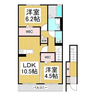 ウィズハイムコンフォート WEST【2階】の間取り