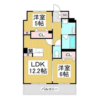 コンフォーティア広丘吉田Ⅲ A棟【6階】の間取り