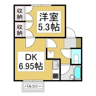 ハイツ信楽 A棟【1階】の間取り