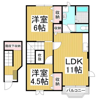 エバーグリーンB【2階】の間取り