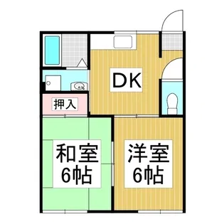 スカイハイツB【1階】の間取り