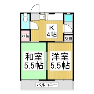 コーポ中原A棟【1階】の間取り