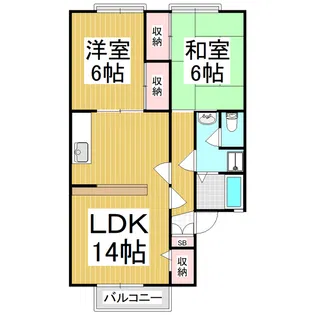 コリーヌおおさわ【1階】の間取り