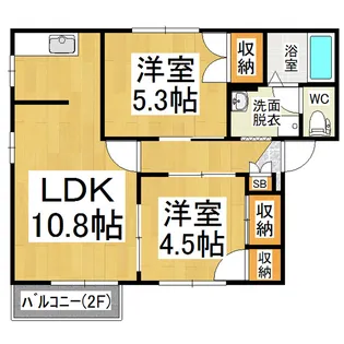 タウニー樹里A棟【1階】の間取り