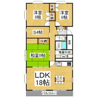 セントラルコーポ城山【1階】の間取り
