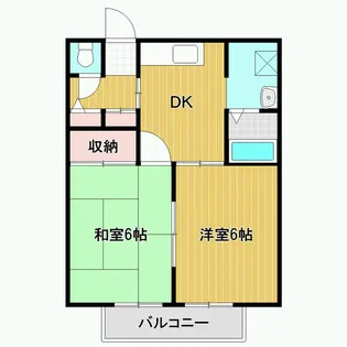 ハーモニーフラット【2階】の間取り