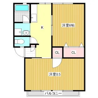 あかねハイツ【1階】の間取り