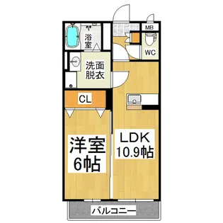 オーク笹部【3階】の間取り