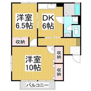 クレストファイブD棟【1階】の間取り