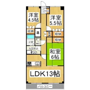 マンション渚【2階】の間取り