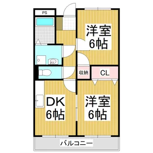 Limpiaアメニティーヒルズこいわい【2階】の間取り