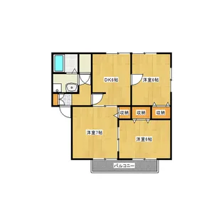 ハイランドタウンD棟【1階】の間取り