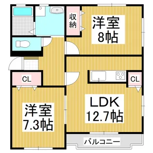 ラ・ボヌール【1階】の間取り