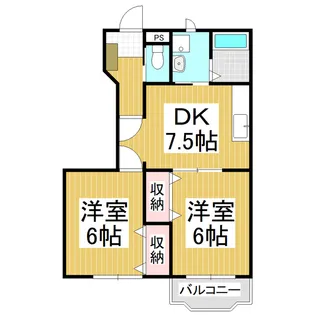 ソレアード東原C【1階】の間取り