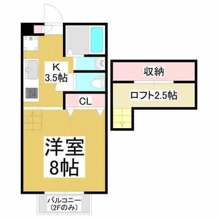 コーポこうのⅡ【2階】の間取り