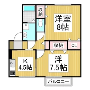 ジェルミナールB【2階】の間取り