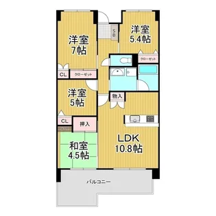 グランドハイツ松本【1階】の間取り