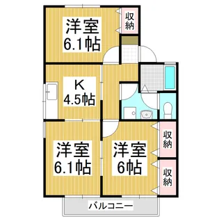 ヴィラ・ヒロタA【1階】の間取り